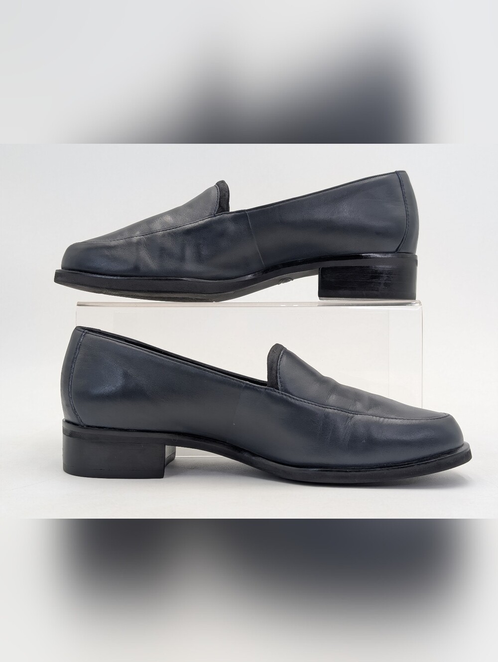 Rockport Sz 6 Women Black Leather Block Heel Loafers Ergonomic Cushioning Insole - Picture 12 of 17